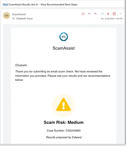 ScamAssist Analysis Email_Risk Score